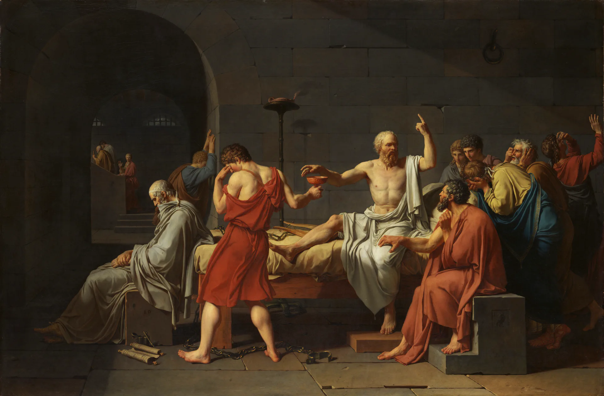 La mort de Socrate par J-L David, 1787
